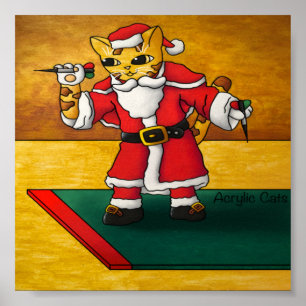 Weihnachtssternkatze Poster