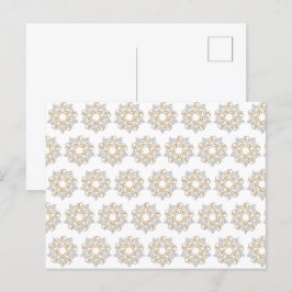 Weihnachtssternmuster Gold Silberne Kalligrafie Ku Postkarte