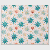 Weihnachtssternornamente Grün Gold Weihnachten Geschenkpapier (Flach)