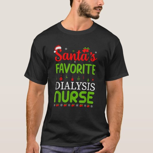 Weihnachtssterns Lieblings-Dialyse Krankenschweste T-Shirt (Vorderseite)