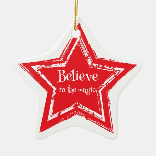 Weihnachtssternschmuck Keramik Ornament (Vorne)