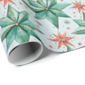 Weihnachtssternschmuck Moderne Weihnachten Geschenkpapier (Rolleneckpunkt)