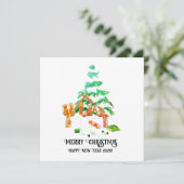 Weihnachtssticker Feiertagskarte (Stehend Vorderseite)