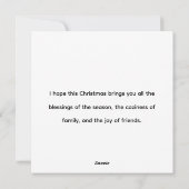 Weihnachtssticker Feiertagskarte (Rückseite)