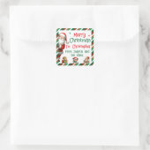 Weihnachtssticker für Kindergeschenke Quadratischer Aufkleber (Tasche)