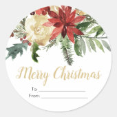 Weihnachtssticker für Rustikal Weihnachtsgeschenk Runder Aufkleber (Vorderseite)