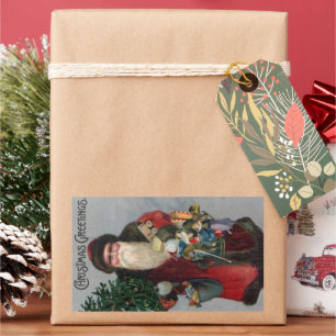 Weihnachtssticker im viktorianischen Stil Rechteckiger Aufkleber