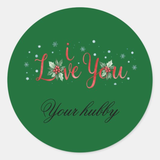 Weihnachtssticker Liebe Runder Aufkleber (Vorderseite)
