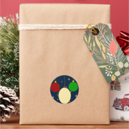 Weihnachtssticker Marineblau Festive Kugel Runder Aufkleber