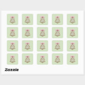 Weihnachtssticker Quadratischer Aufkleber (Blatt)