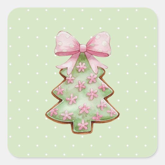 Weihnachtssticker Quadratischer Aufkleber (Vorderseite)