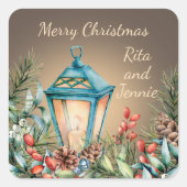 Weihnachtssticker Quadratischer Aufkleber (Vorderseite)