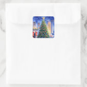 Weihnachtssticker Quadratischer Aufkleber (Tasche)