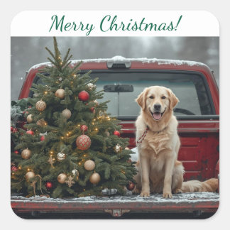 Weihnachtssticker Quadratischer Aufkleber