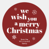 Weihnachtssticker Runder Aufkleber (Vorderseite)