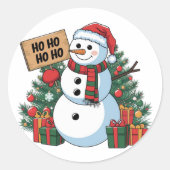 Weihnachtssticker Runder Aufkleber (Vorderseite)