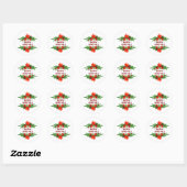 Weihnachtssticker Runder Aufkleber (Blatt)