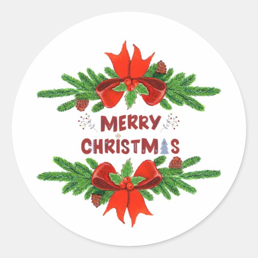 Weihnachtssticker Runder Aufkleber (Vorderseite)