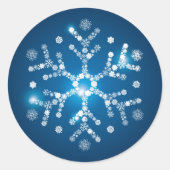 Weihnachtssticker-Snowflake Runder Aufkleber (Vorderseite)