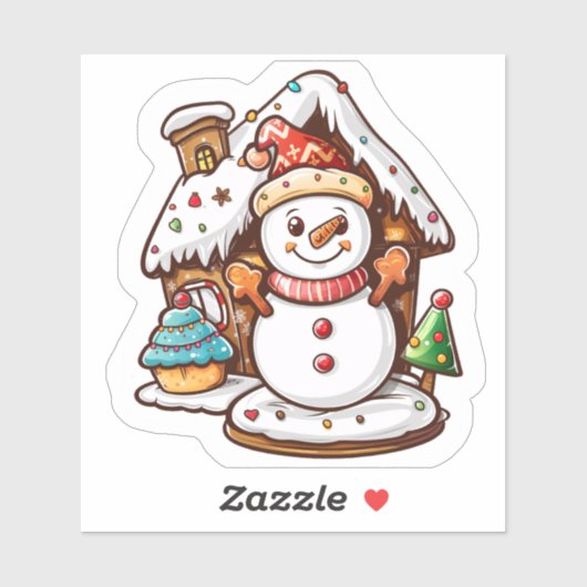 Weihnachtssticker: Snowman & Gingerbrot Aufkleber (Blatt)