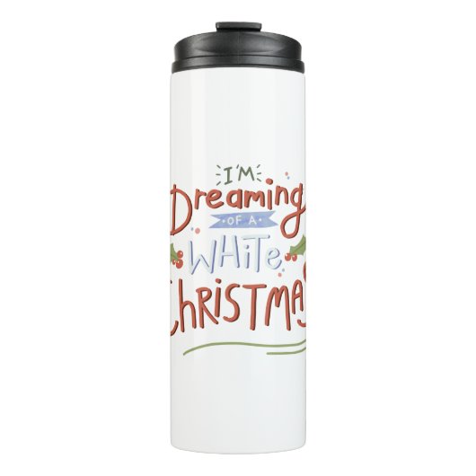 Weihnachtssticker, Typografie-Design Thermosbecher (Vorderseite)