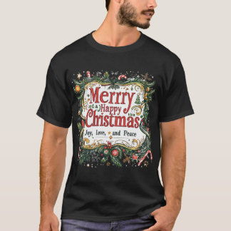 Weihnachtsstickerdesign - Freude, Liebe und T-Shirt