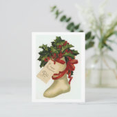 Weihnachtsstiefel Feiertagspostkarte (Stehend Vorderseite)