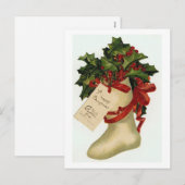 Weihnachtsstiefel Feiertagspostkarte (Vorne/Hinten)