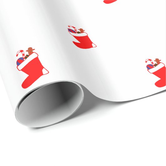 "Weihnachtsstiefel" Geschenkpapier (Rolleneckpunkt)