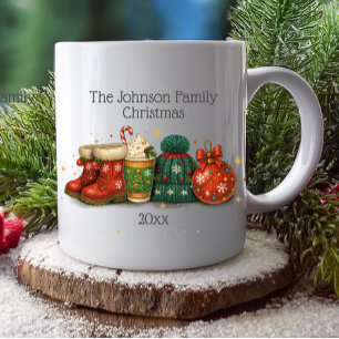 Weihnachtsstiefel Hüte Familie Weihnachten  Kaffeetasse