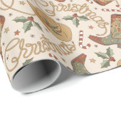 Weihnachtsstiefel und Hatter-Muster im Western Geschenkpapier (Rolleneckpunkt)