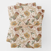 Weihnachtsstiefel und Hatter-Muster im Western Geschenkpapier Set (Beispiel)