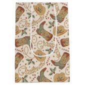 Weihnachtsstiefel und Hatter-Muster im Western Mittlere Geschenktüte (Rückseite)