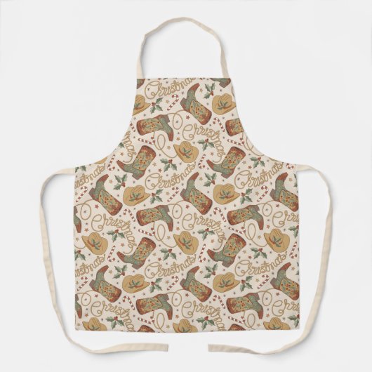 Weihnachtsstiefel und Hatter-Muster im Western Schürze (Vorderseite)