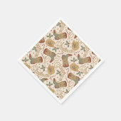 Weihnachtsstiefel und Hatter-Muster im Western Serviette (Ecke)