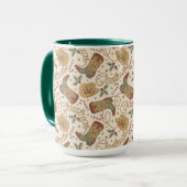 Weihnachtsstiefel und Hatter-Muster im Western Tasse (Vorderseite Links)
