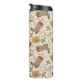 Weihnachtsstiefel und Hatter-Muster im Western Thermosbecher (Nach rechts gedreht)