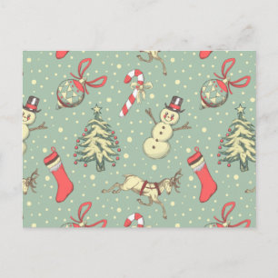 Weihnachtsstil im Vintage-Look Postkarte