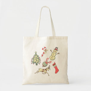 Weihnachtsstil im Vintage-Look Tragetasche
