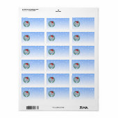 Weihnachtsstil lächelnd Chicagoer Flagge Adressaufkleber (Vorne)