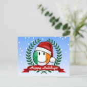 Weihnachtsstil lächelnd irische Flagge Feiertagspostkarte (Stehend Vorderseite)