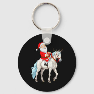 Weihnachtsstil-Rentier-Weihnachtsmann-Reittier-Wei Schlüsselanhänger