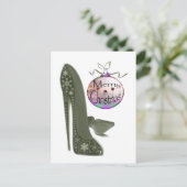 WeihnachtsStilett-und -flitter-Kunst-Geschenke Feiertagspostkarte (Stehend Vorderseite)