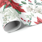 Weihnachtsstimmung Aquarellfarben Blume, Blätter, Geschenkpapier (Rolleneckpunkt)