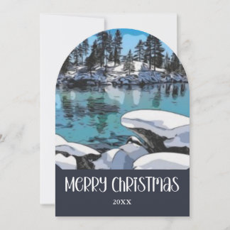 Weihnachtsstimmung aus Lake Tahoe Schneekugel Urla Feiertagskarte