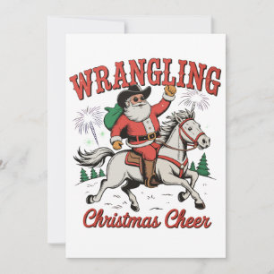 Weihnachtsstimmung Cowboy Santa Land Feiertagskarte