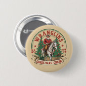 Weihnachtsstimmung Cowboy Santa Pferd Reiten Button (Vorne & Hinten)