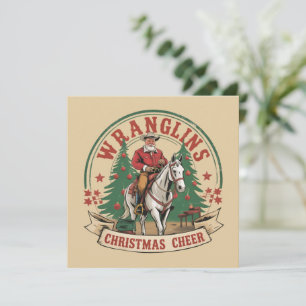 Weihnachtsstimmung Cowboy Santa Pferd Reiten Feiertagskarte