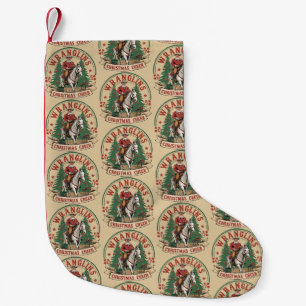 Weihnachtsstimmung Cowboy Santa Pferd Reiten Kleiner Weihnachtsstrumpf
