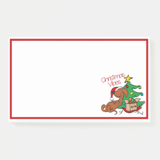 Weihnachtsstimmung Dachshund-Hund Post-It Notizen (Vorderseite)